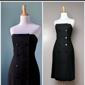 Vintage strapless wool dress